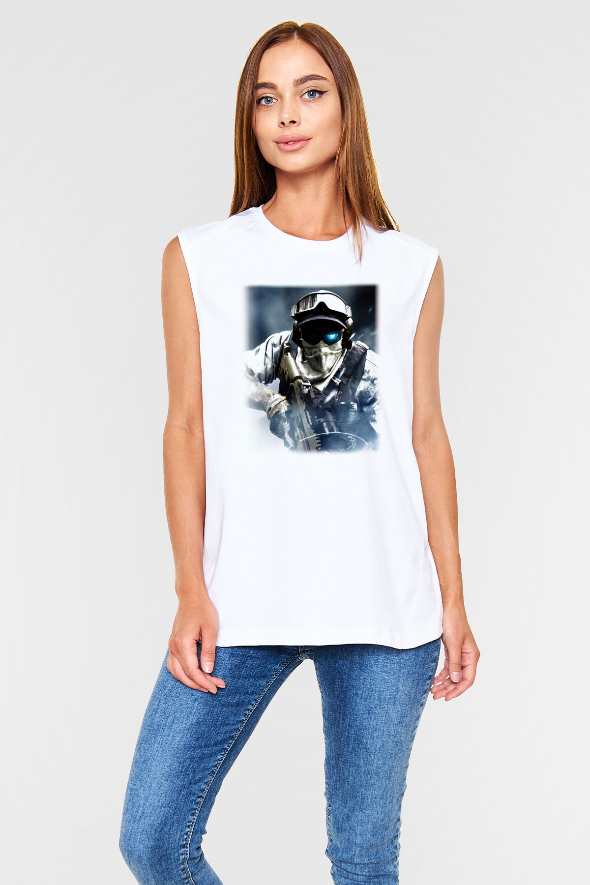 Ghost Recon Beyaz Unisex Kolsuz Tişört