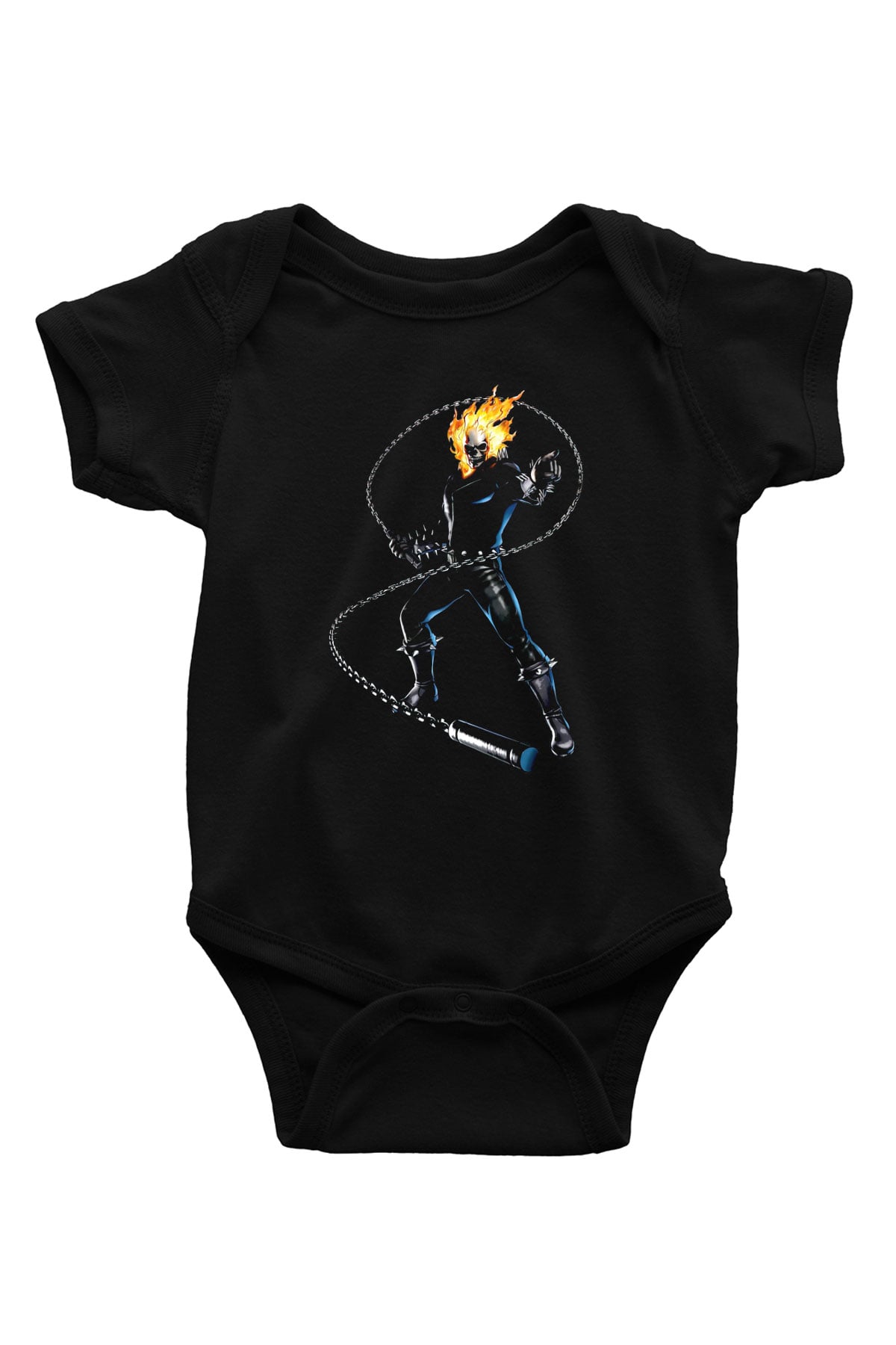 Ghost Rider Hayalet Sürücü Siyah Bebek Body - Zıbın