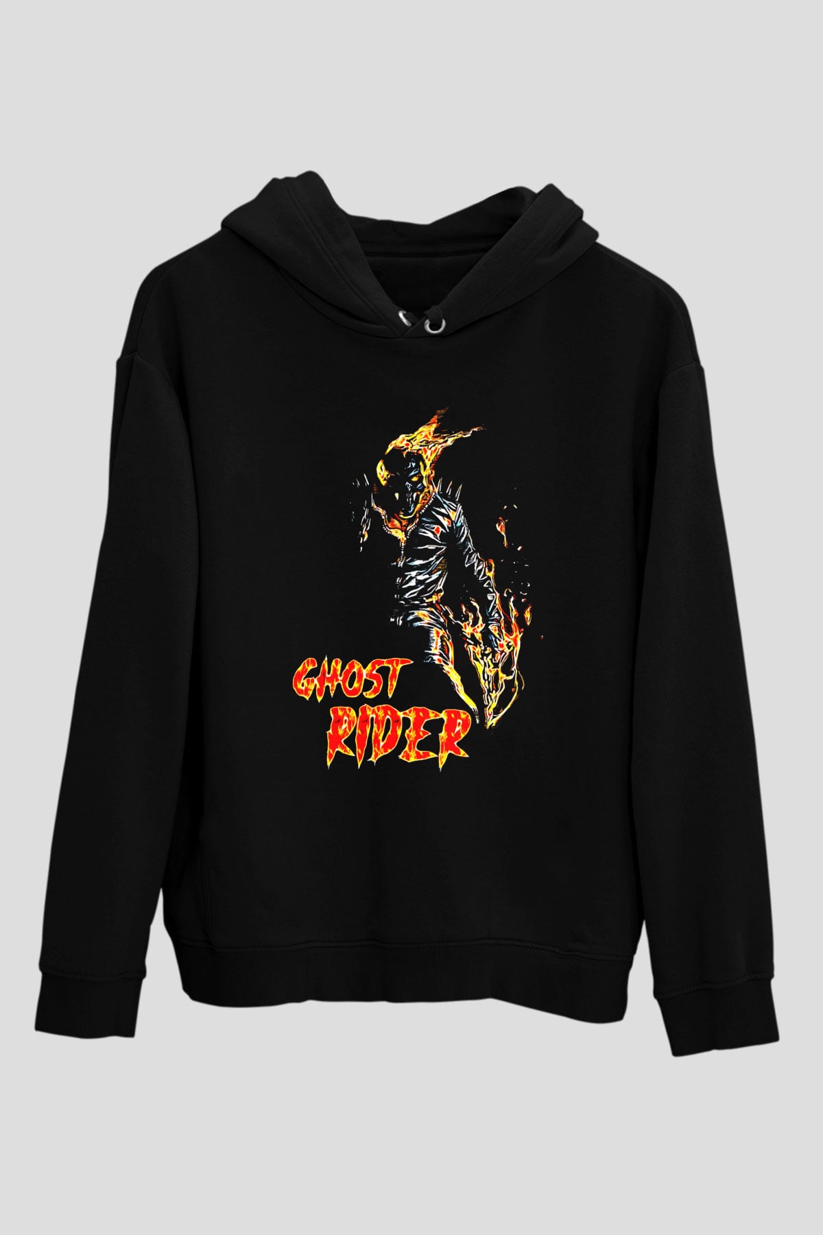 Ghost Rider Hayalet Sürücü Siyah Unisex Hoodie