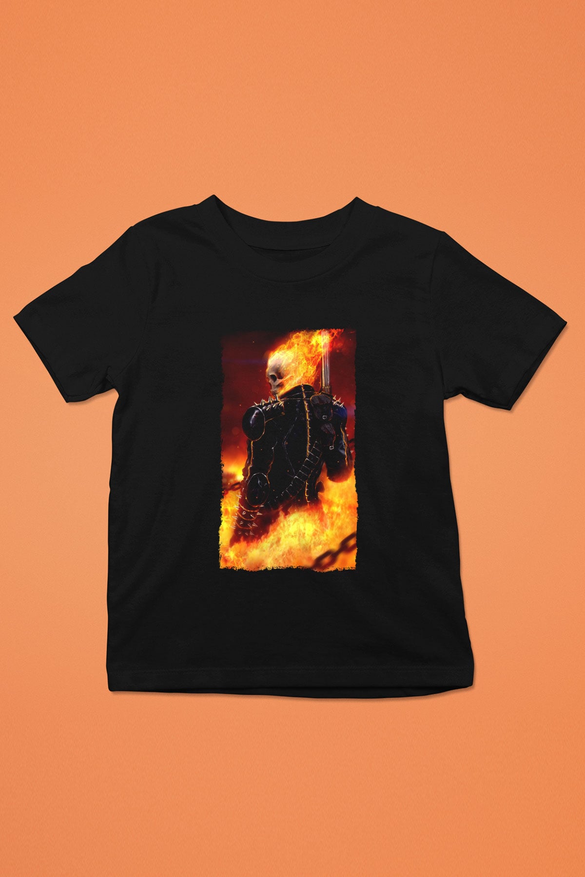 Ghost Rider Hayalet Sürücü Siyah Unisex  Çocuk Tişört
