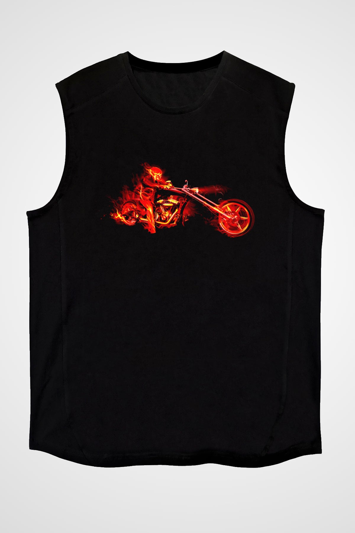 Ghost Rider Hayalet Sürücü Siyah Unisex  Kolsuz Tişört