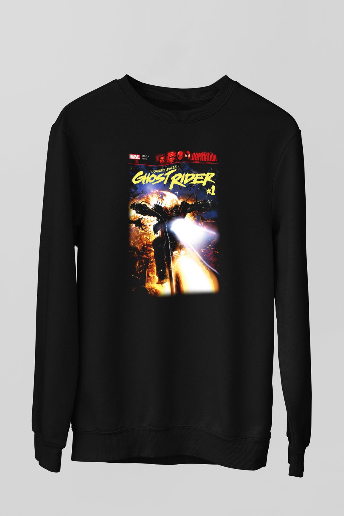 Ghost Rider Hayalet Sürücü Siyah Unisex Sweatshirt