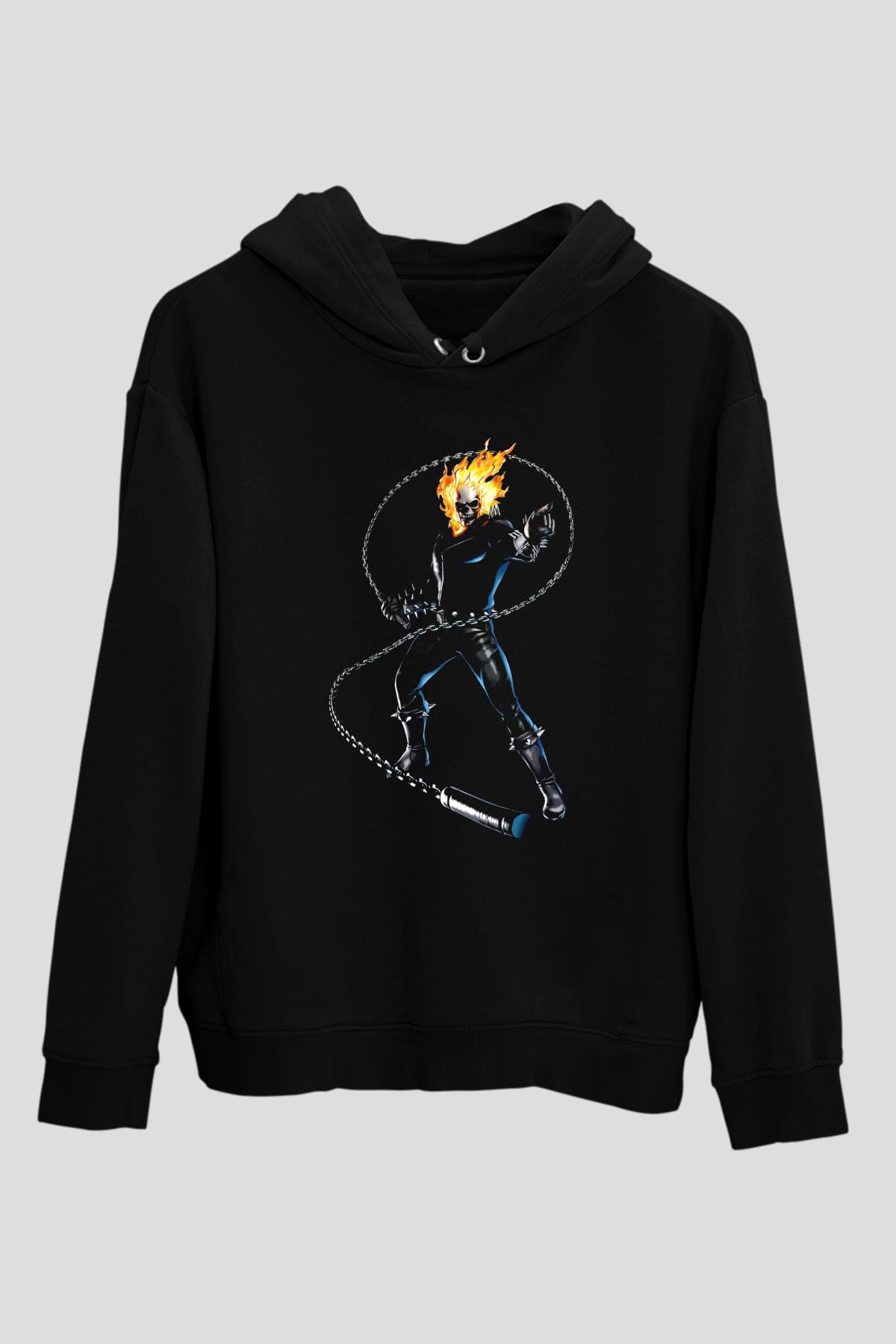 Ghost Rider Hayalet Sürücü Siyah Unisex Hoodie