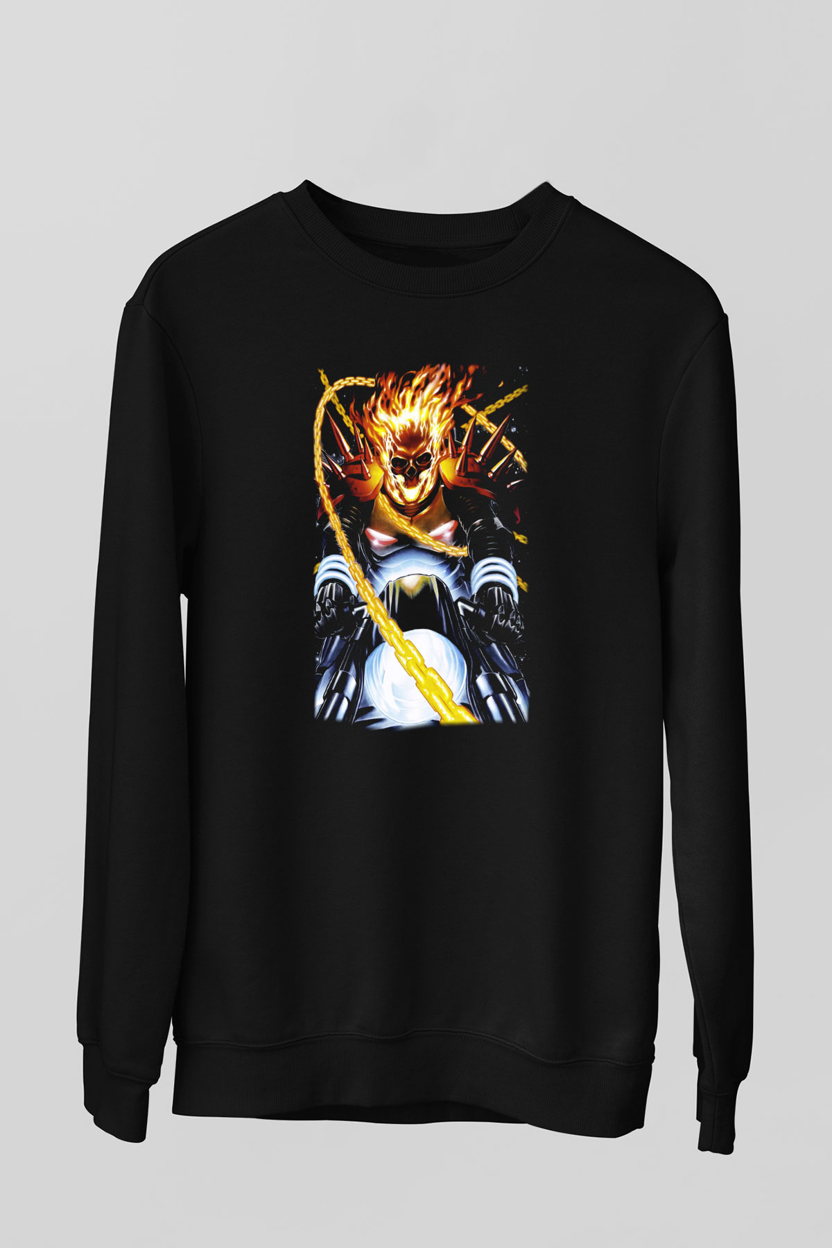 Ghost Rider Hayalet Sürücü Siyah Unisex Sweatshirt