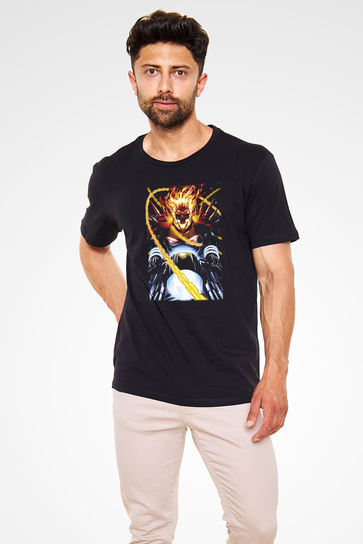 Ghost Rider Hayalet Sürücü Siyah Unisex Tişört