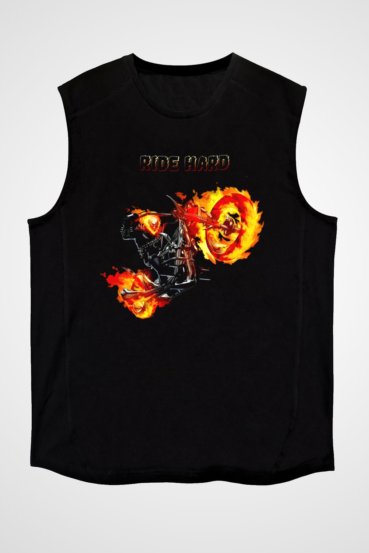 Ghost Rider Hayalet Sürücü Siyah Unisex  Kolsuz Tişört