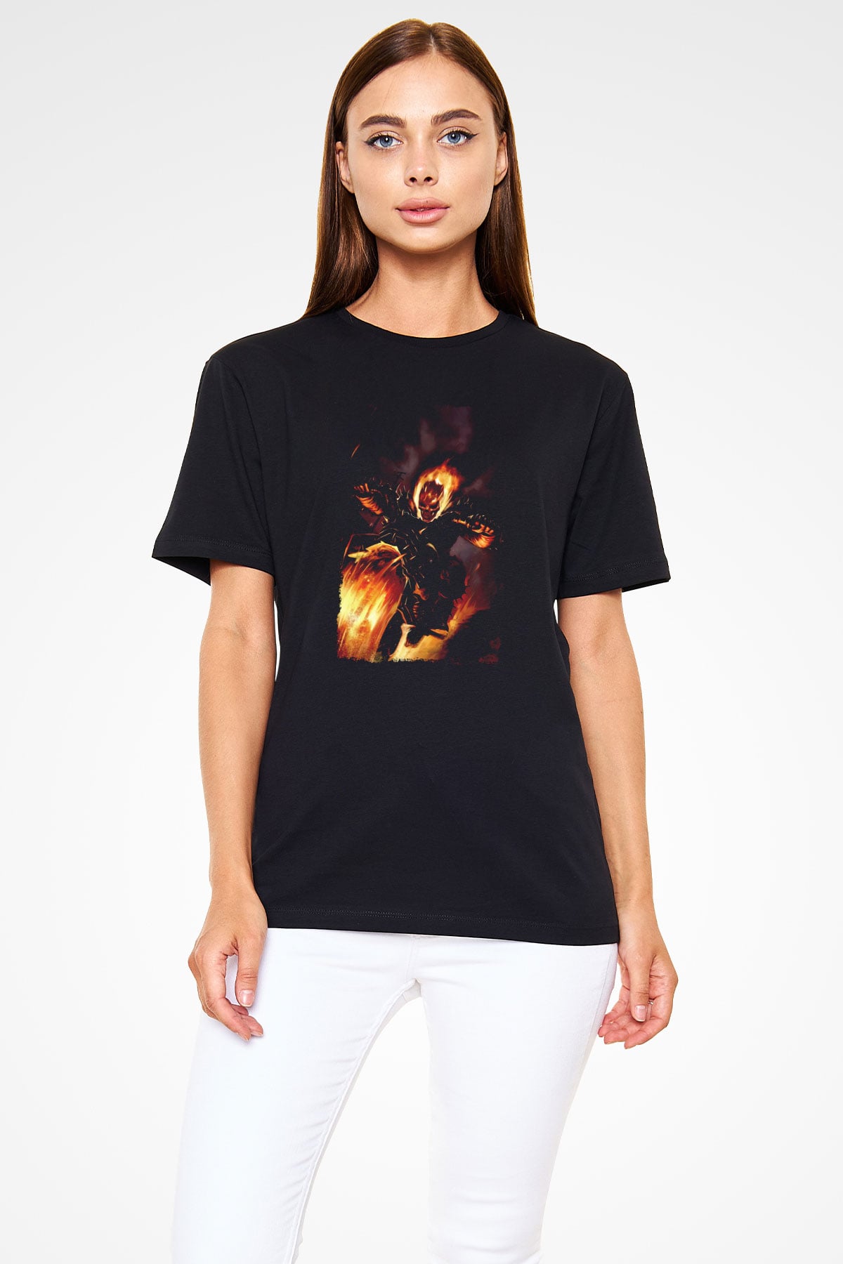 Ghost Rider Hayalet Sürücü Siyah Unisex Tişört
