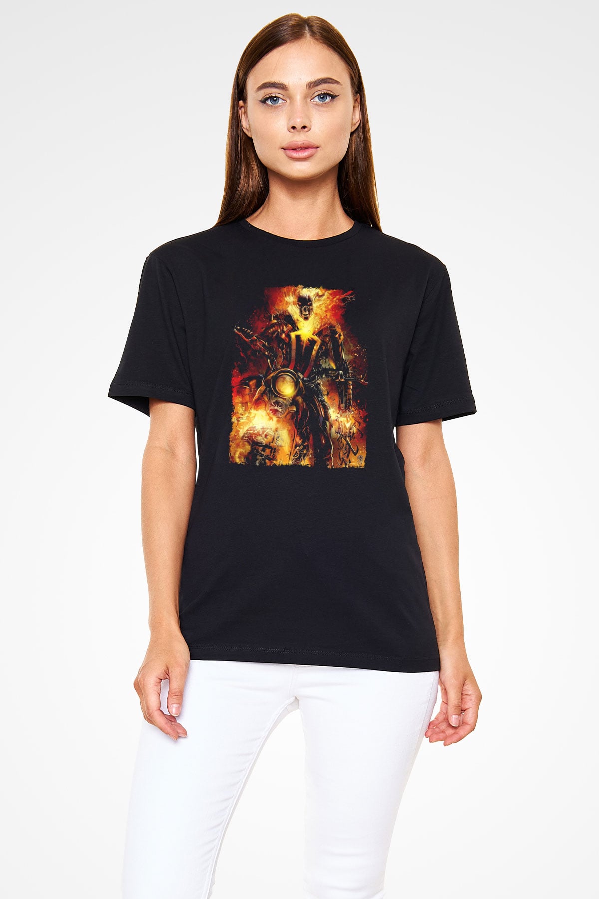 Ghost Rider Hayalet Sürücü Siyah Unisex Tişört