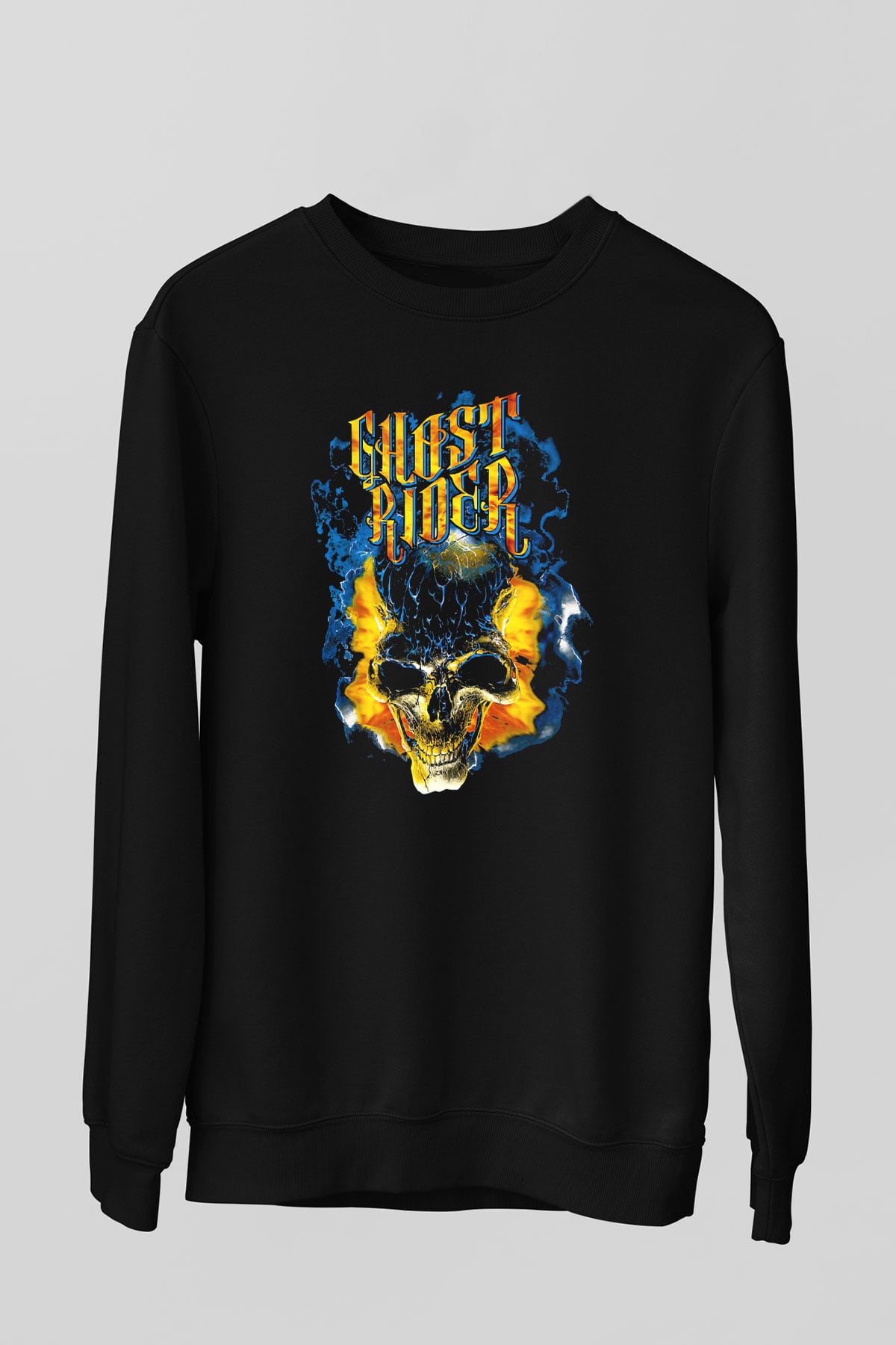 Ghost Rider Hayalet Sürücü Siyah Unisex  Sweatshirt