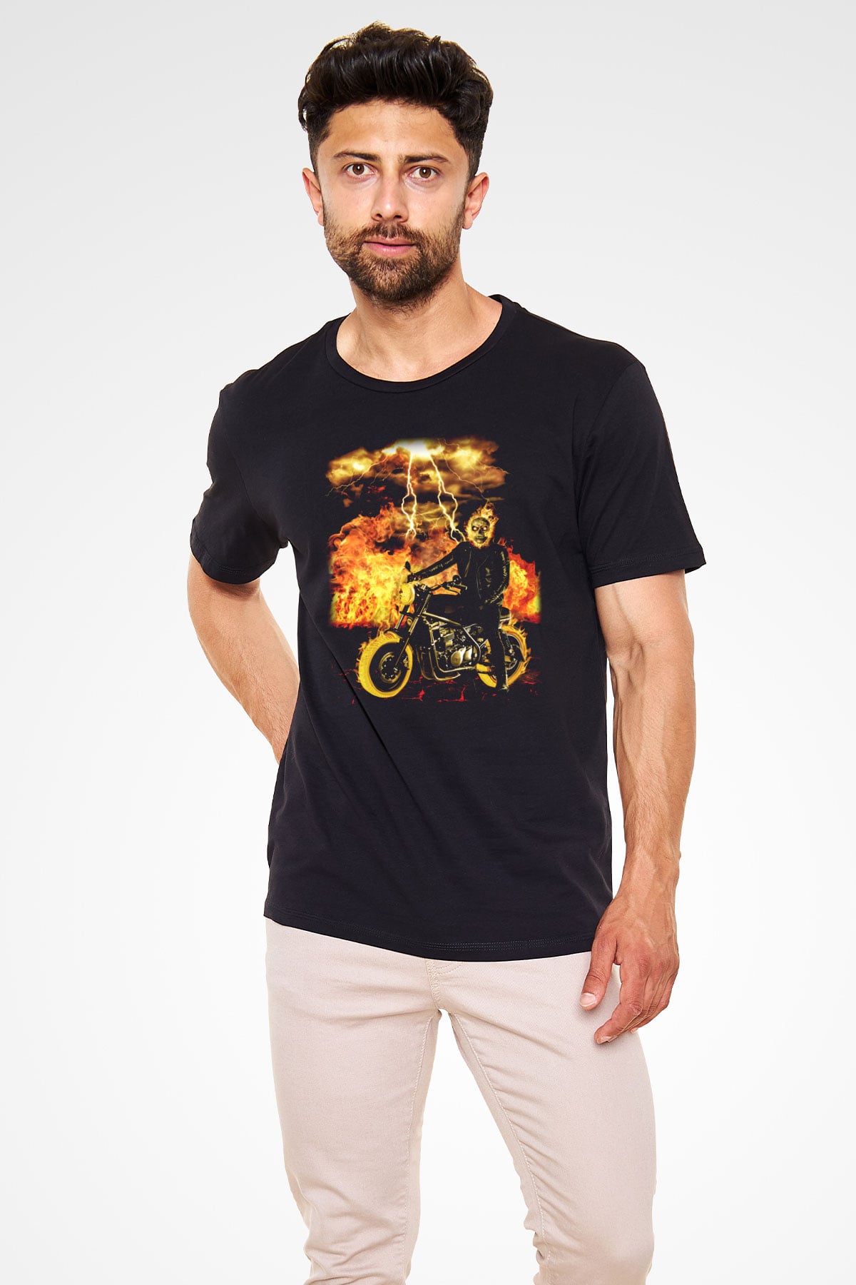 Ghost Rider Hayalet Sürücü Siyah Unisex Tişört