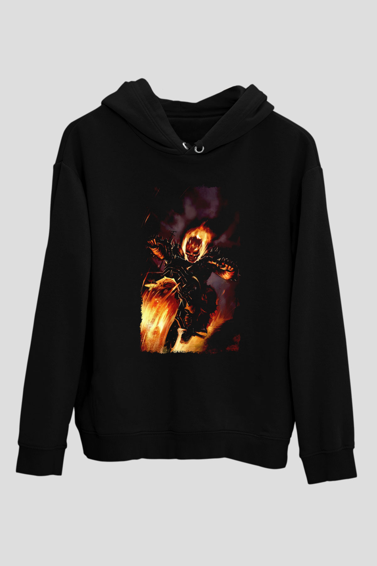 Ghost Rider Hayalet Sürücü Siyah Unisex Hoodie