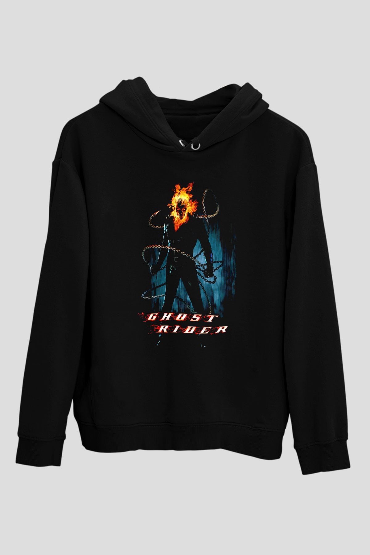 Ghost Rider Hayalet Sürücü Siyah Unisex Hoodie