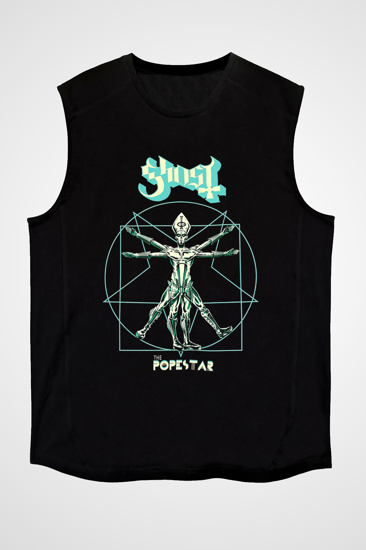 Ghost Siyah Unisex Kolsuz Tişört
