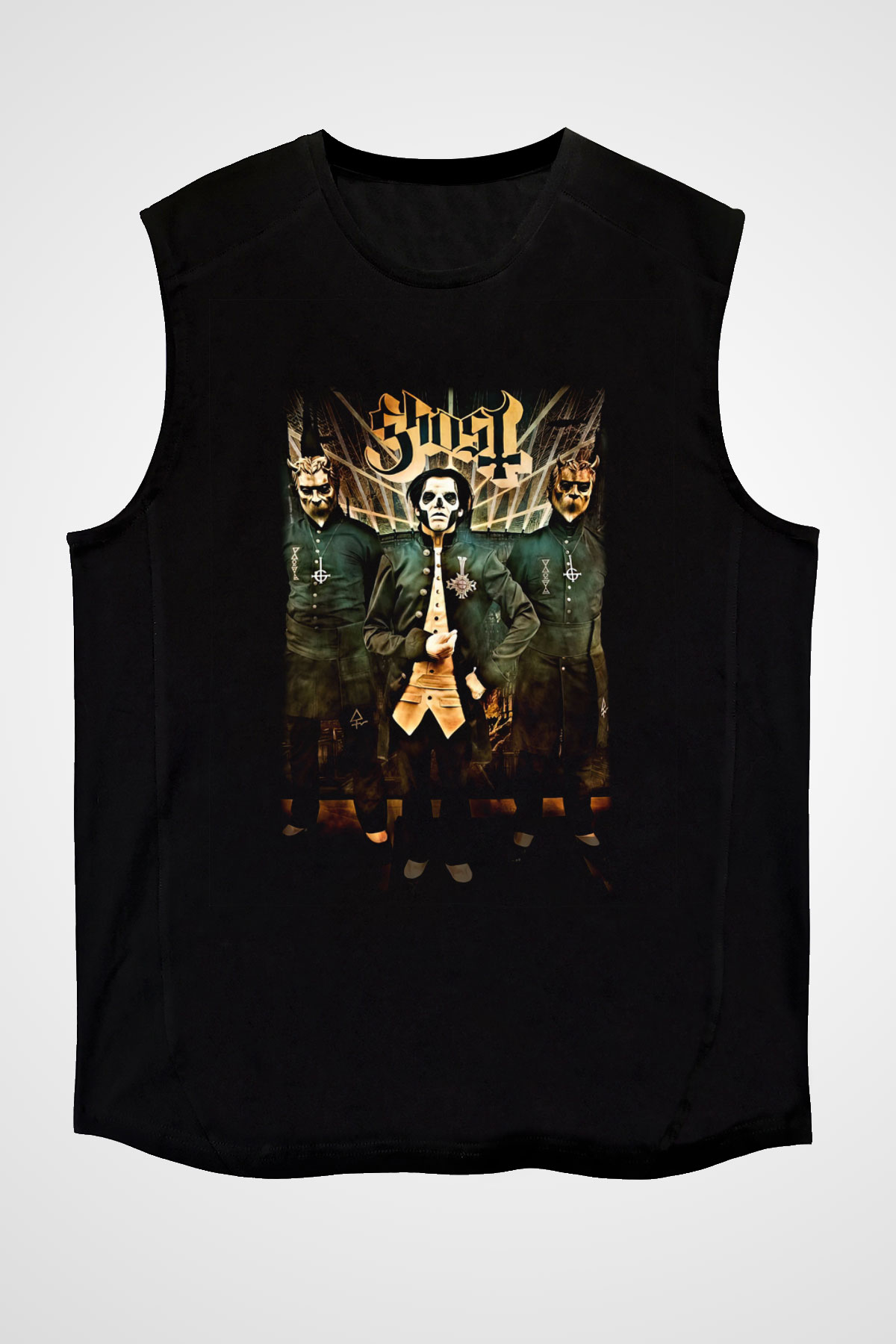 Ghost Siyah Unisex Kolsuz Tişört