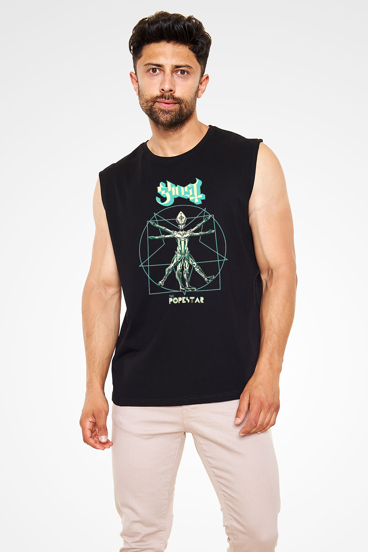 Ghost Siyah Unisex Kolsuz Tişört