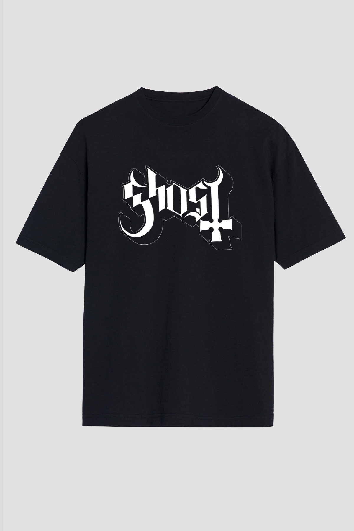 Ghost Siyah Unisex Oversize Tişört T-Shirt