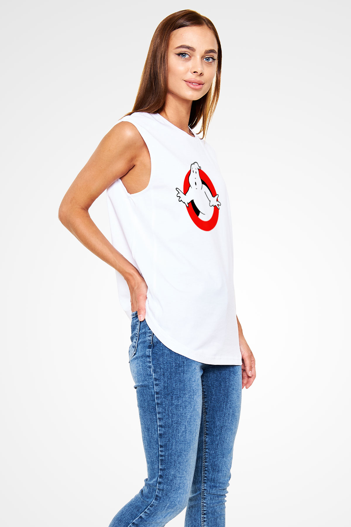 Ghostbusters Hayalet Avcıları Beyaz Unisex Kolsuz Tişört