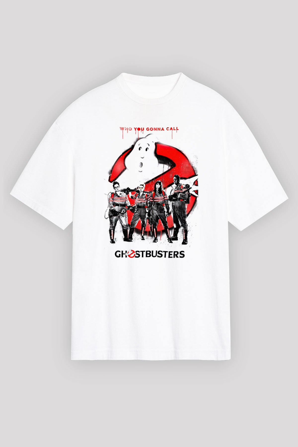 Ghostbusters Hayalet Avcıları Beyaz Unisex Oversize Tişört T-Shirt