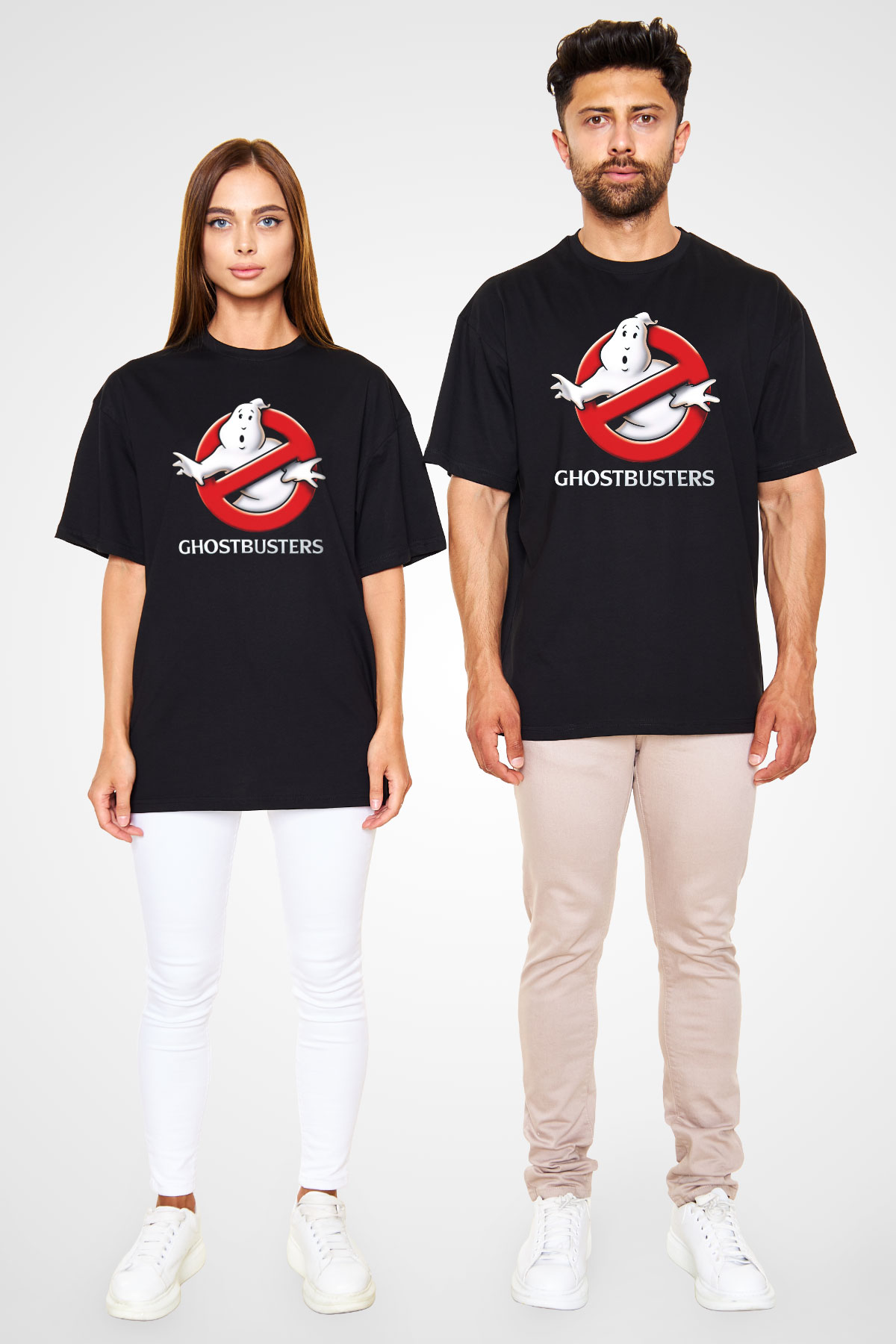 Ghostbusters Hayalet Avcıları Siyah Unisex Oversize Tişört T-Shirt