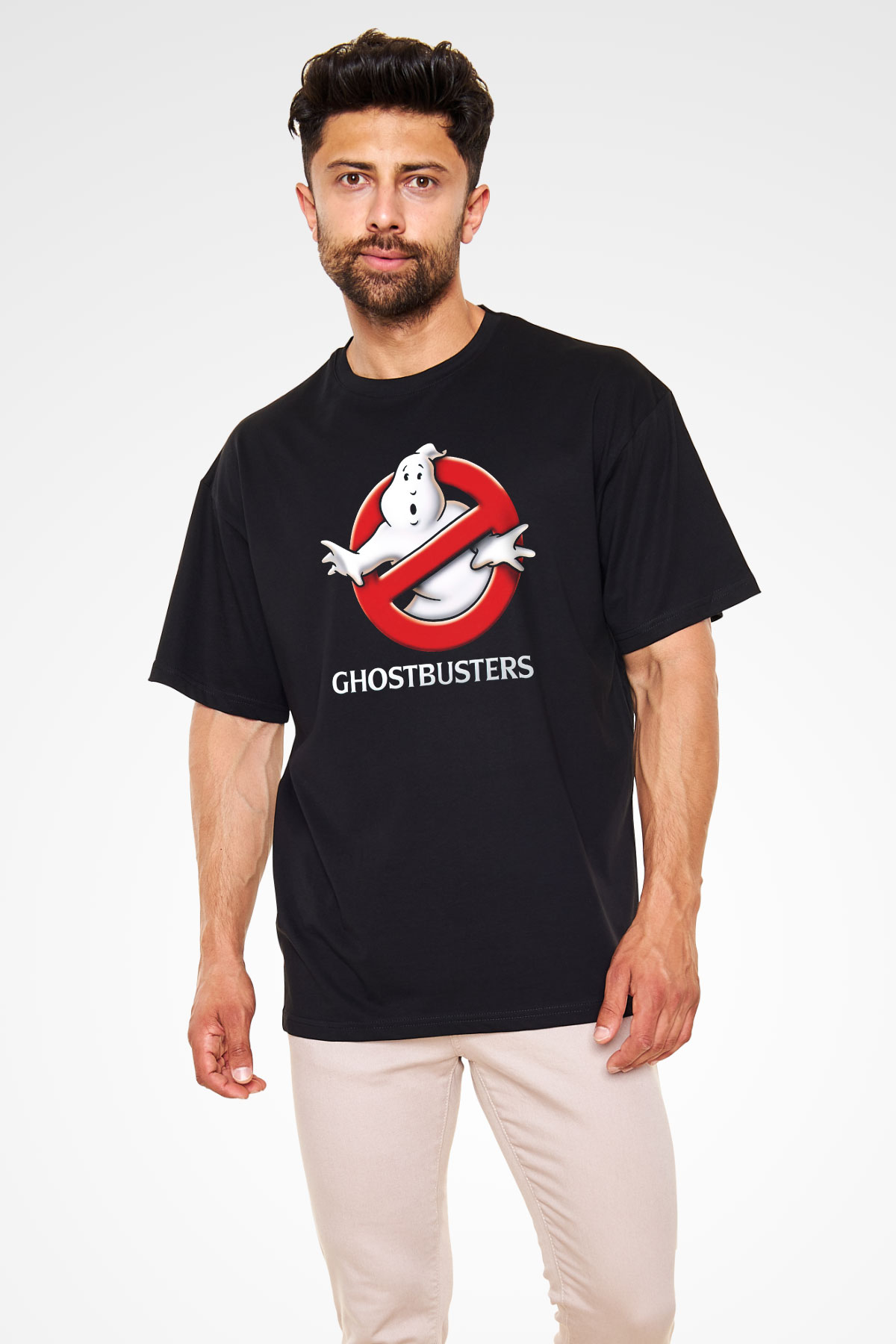 Ghostbusters Hayalet Avcıları Siyah Unisex Oversize Tişört T-Shirt