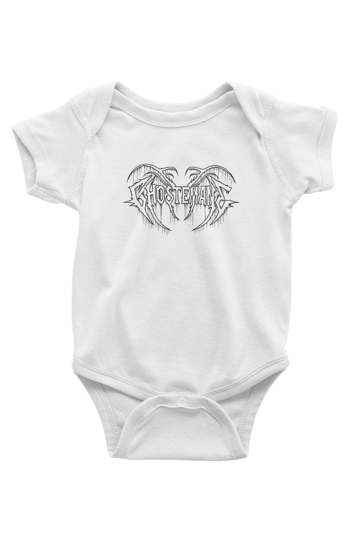 Ghostemane Baskılı Beyaz Unisex Bebek Body - Zıbın