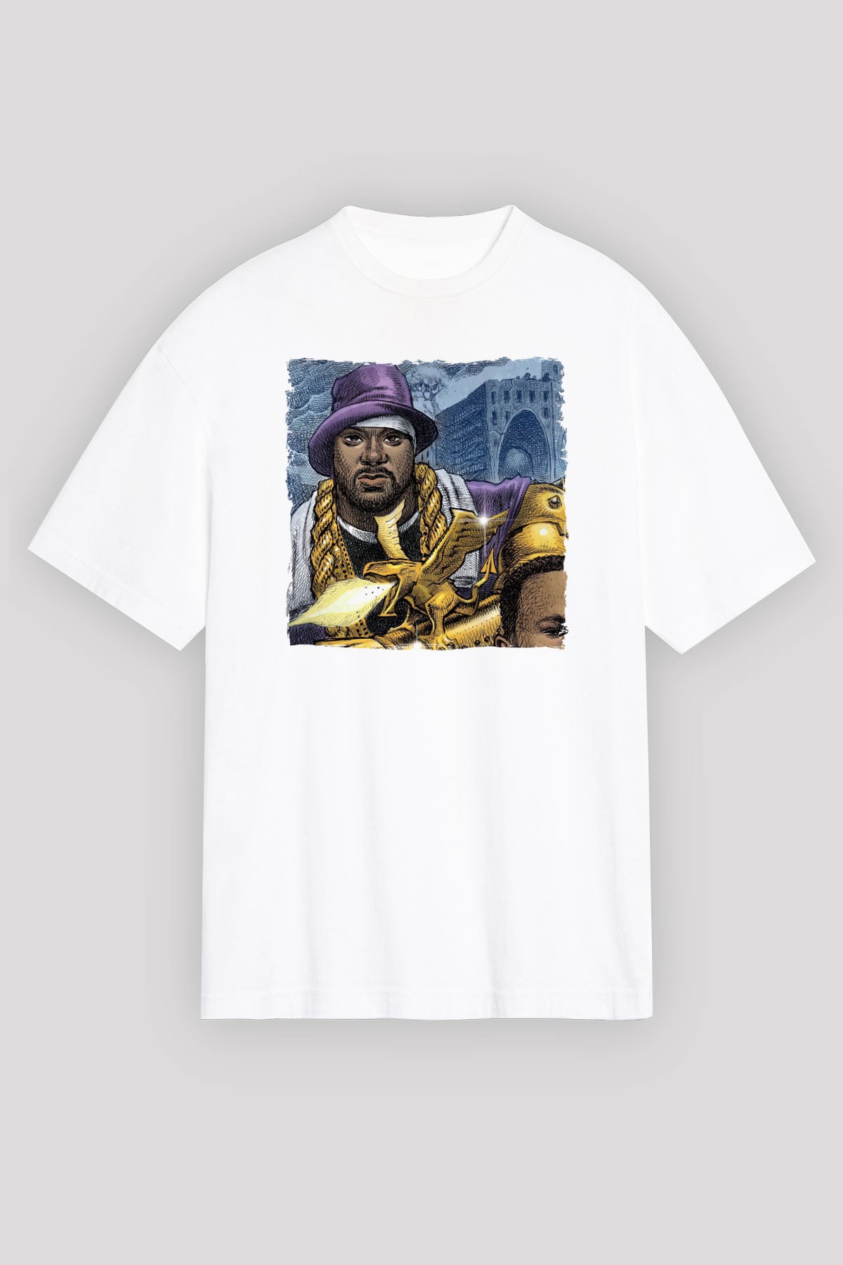 Ghostface Killah Beyaz Oversize Tişört Oversize T-shirt - TişörtFabrikası