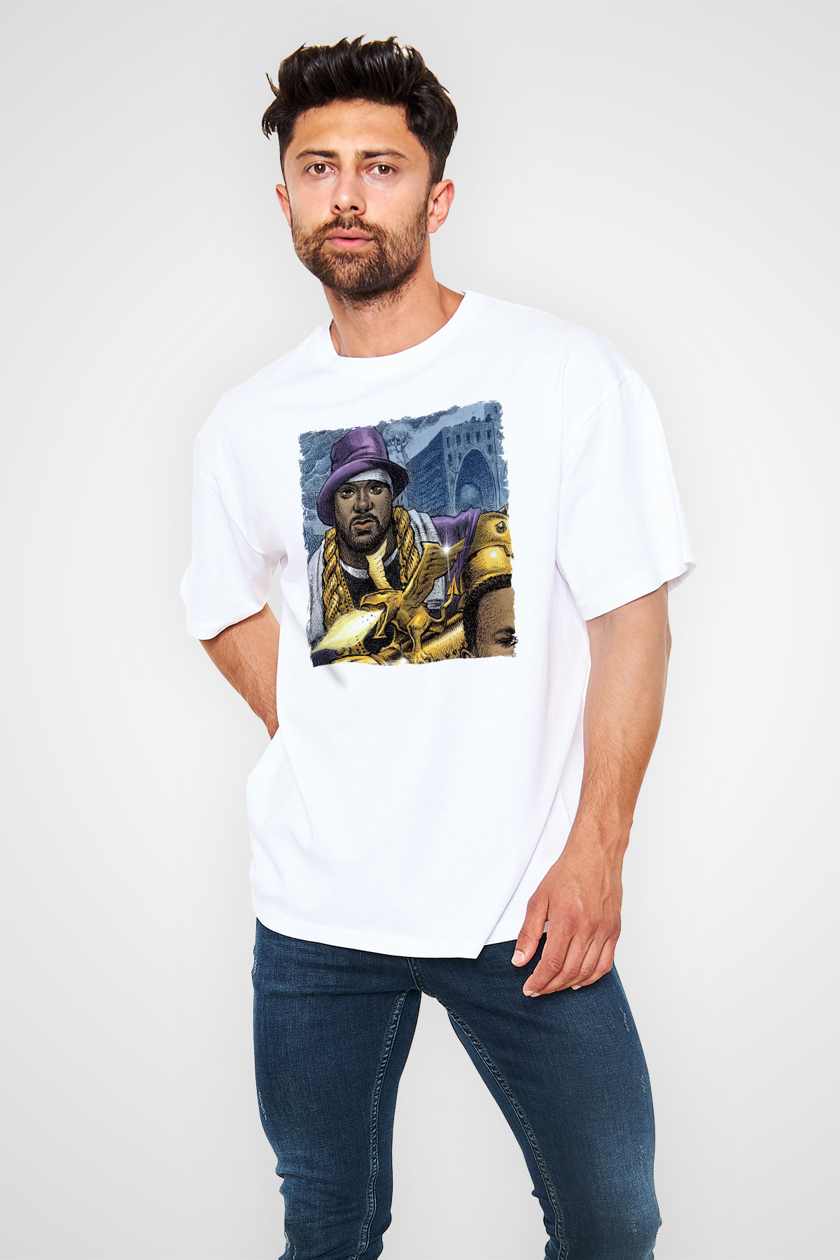 Ghostface Killah Beyaz Oversize Tişört Oversize T-shirt - TişörtFabrikası