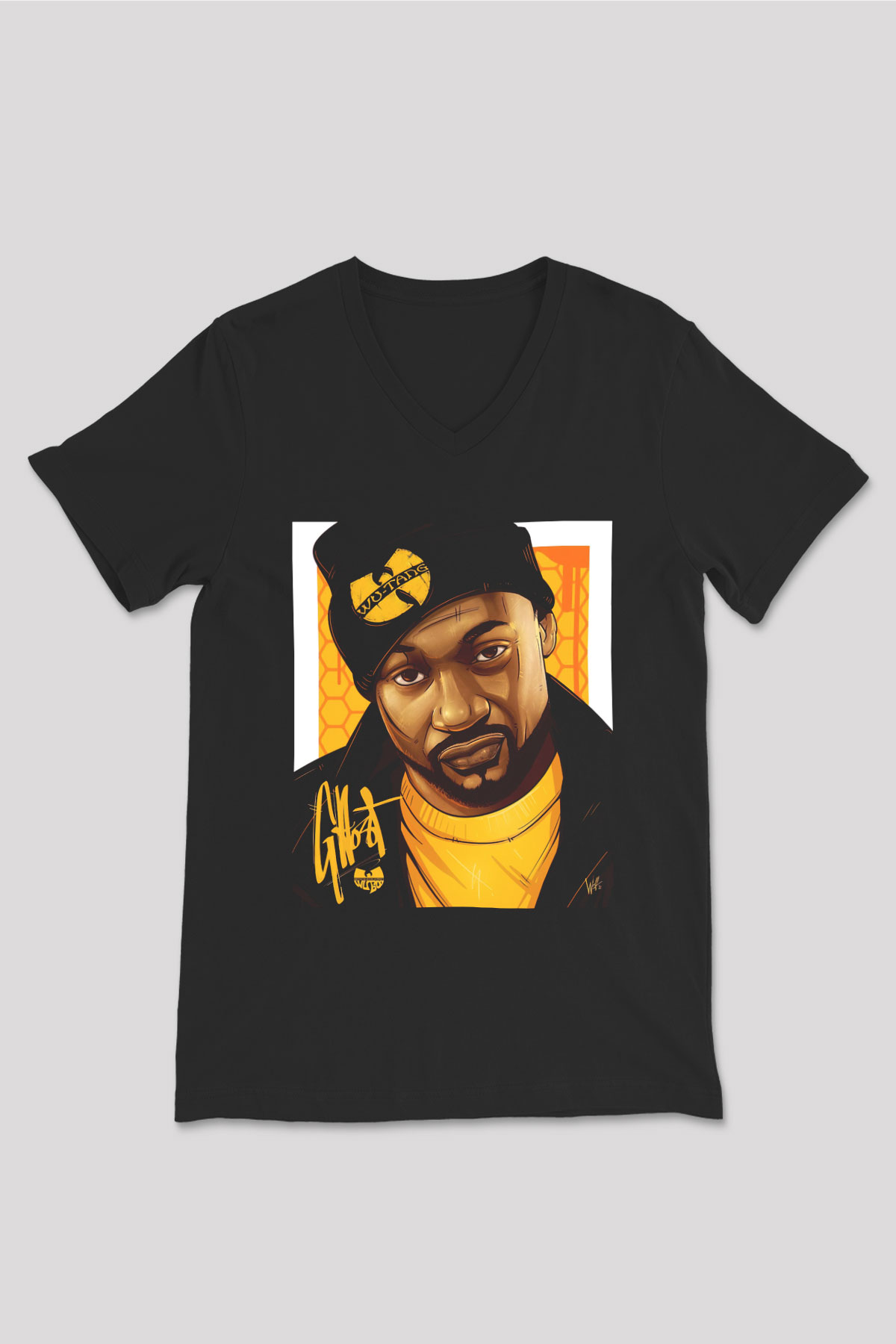 Ghostface Killah Beyaz Unisex V Yaka Tişört