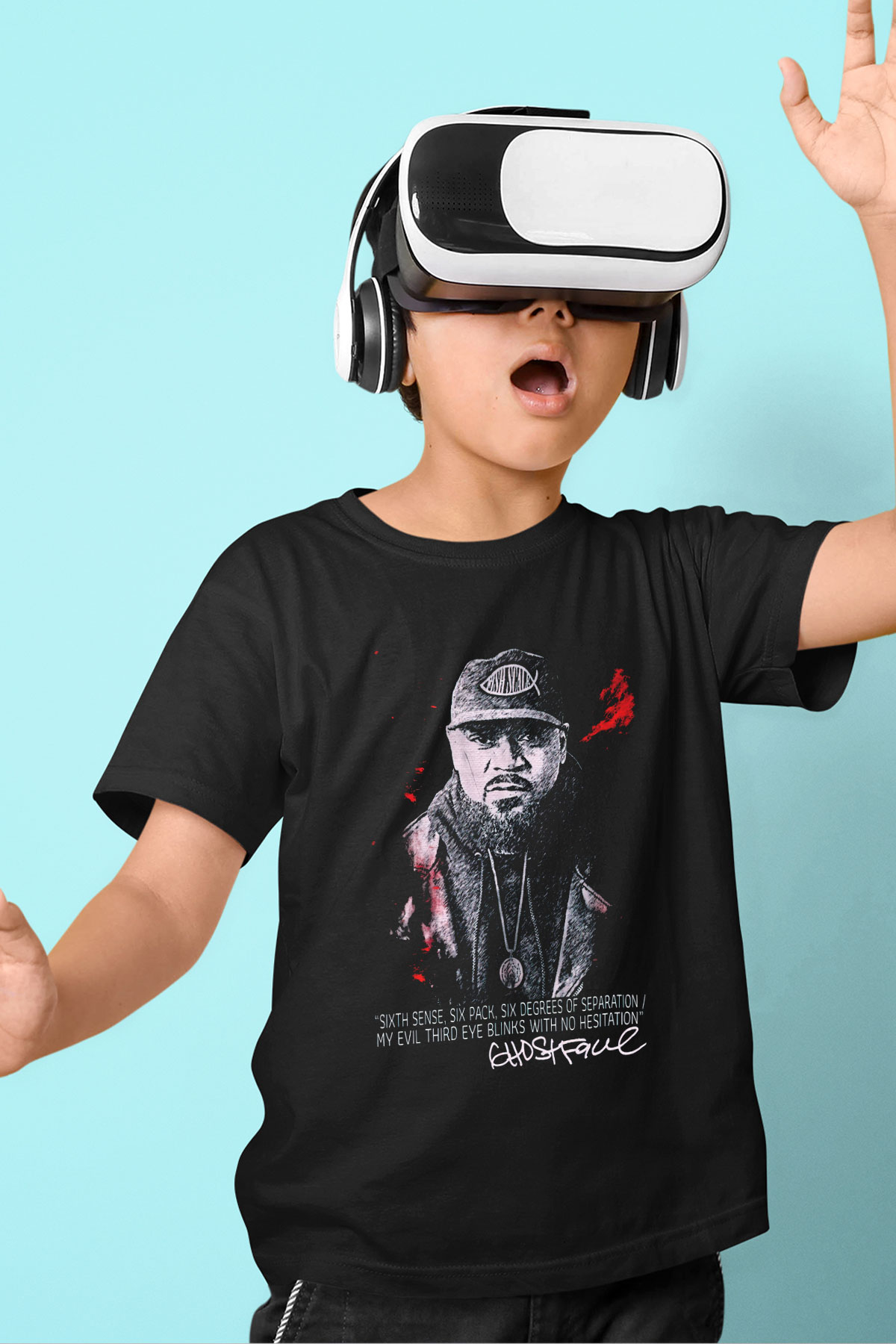 Ghostface Killah Siyah Unisex Çocuk Tişört