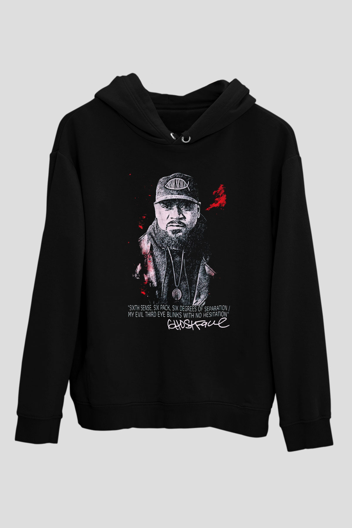 Ghostface Killah Siyah Unisex Kapüşonlu Sweatshirt