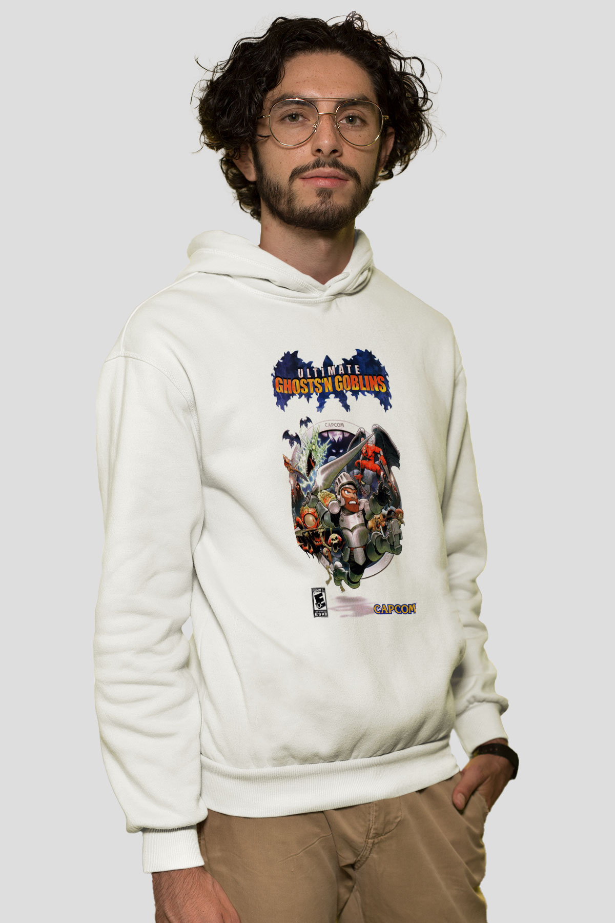 Ghosts n Goblins Beyaz Unisex Hoodie