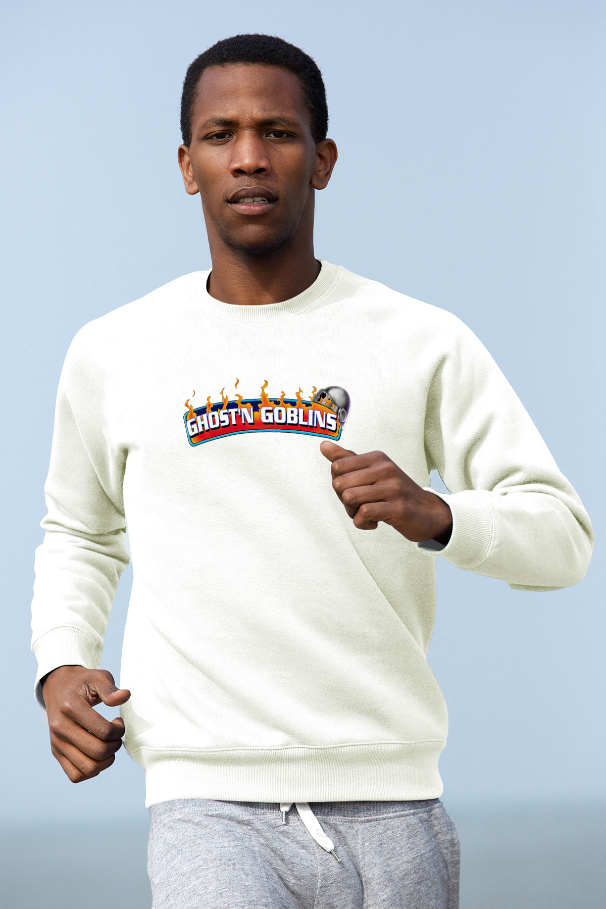 Ghosts n Goblins Beyaz Unisex Sweatshirt