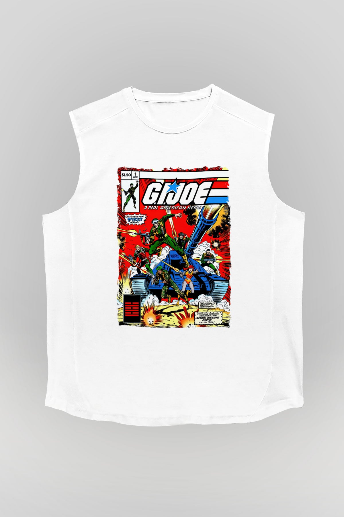 GI JOE Beyaz Unisex  Kolsuz Tişört