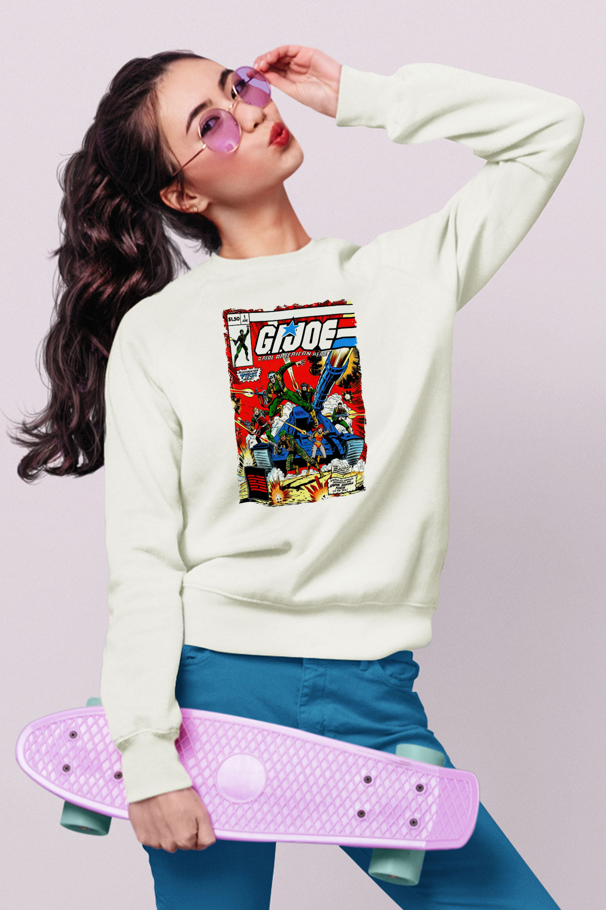 GI JOE Beyaz Unisex  Sweatshirt