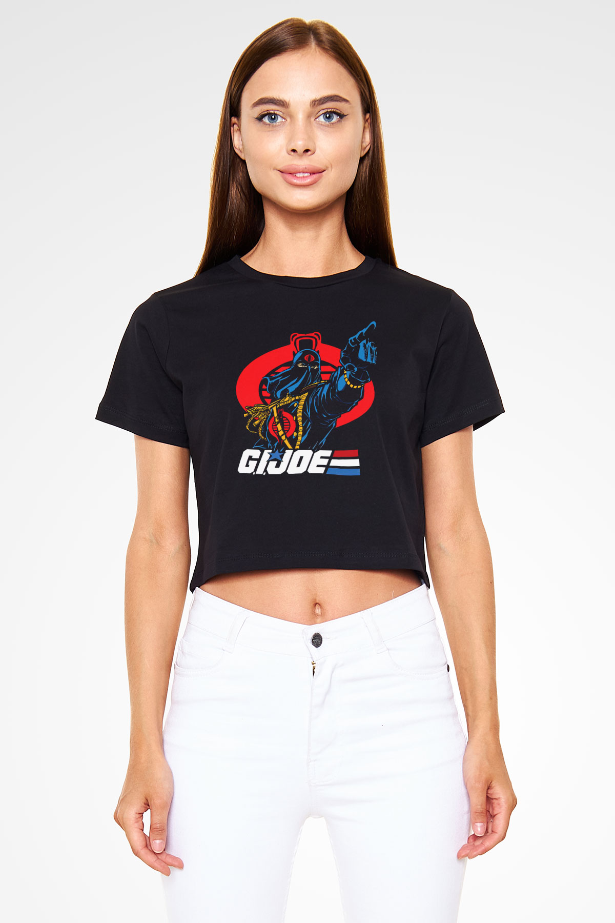 GI JOE Siyah   Crop Top Tişört