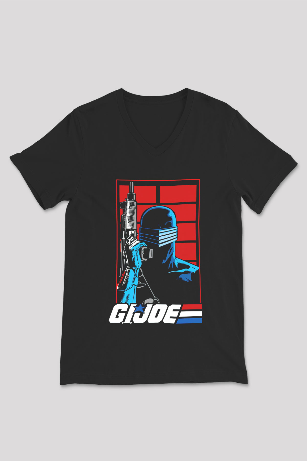 GI JOE Siyah Unisex  V Yaka Tişört