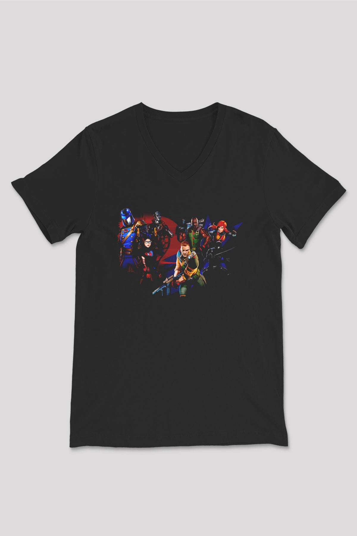 GI JOE Siyah Unisex  V Yaka Tişört