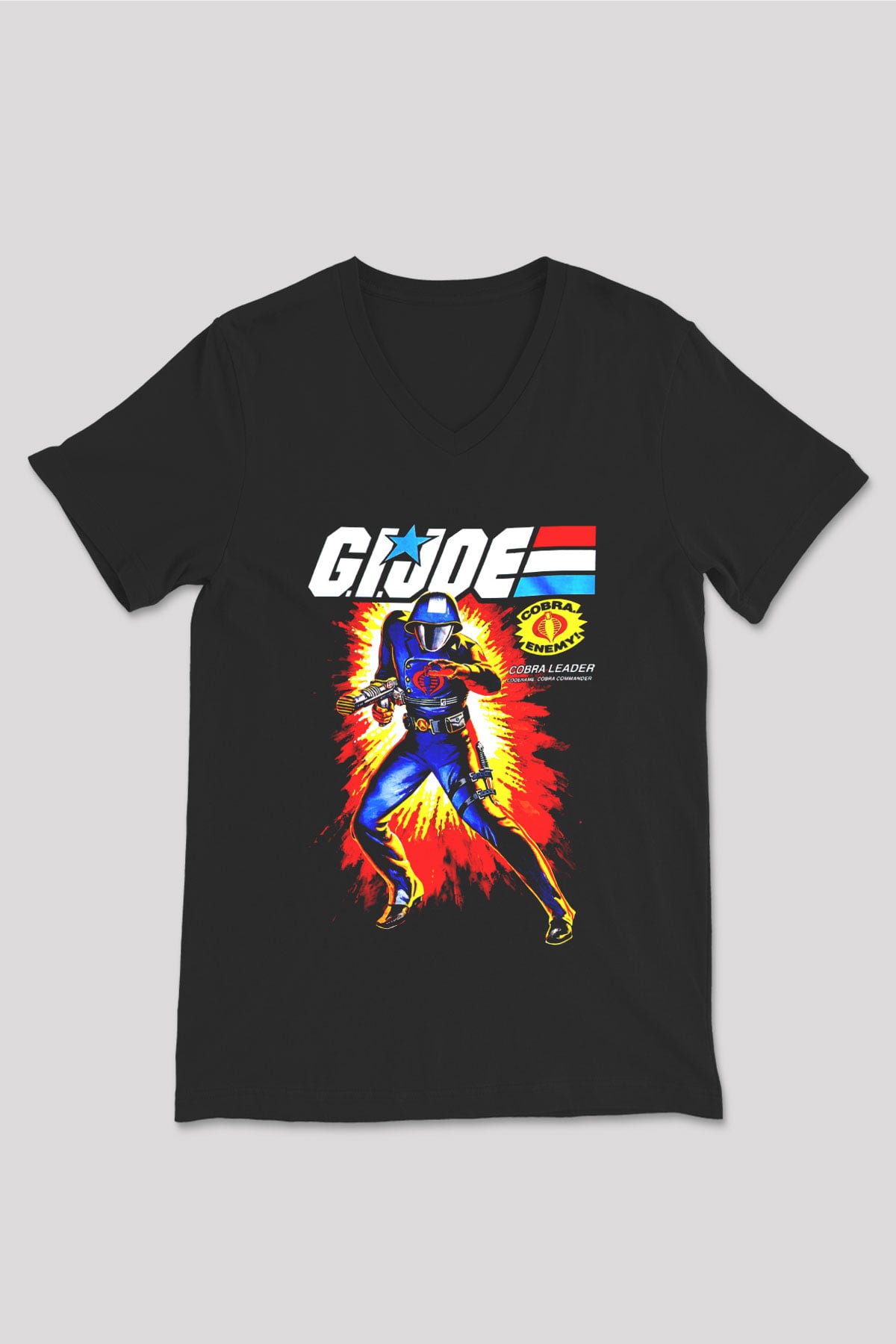 GI JOE Siyah Unisex  V Yaka Tişört