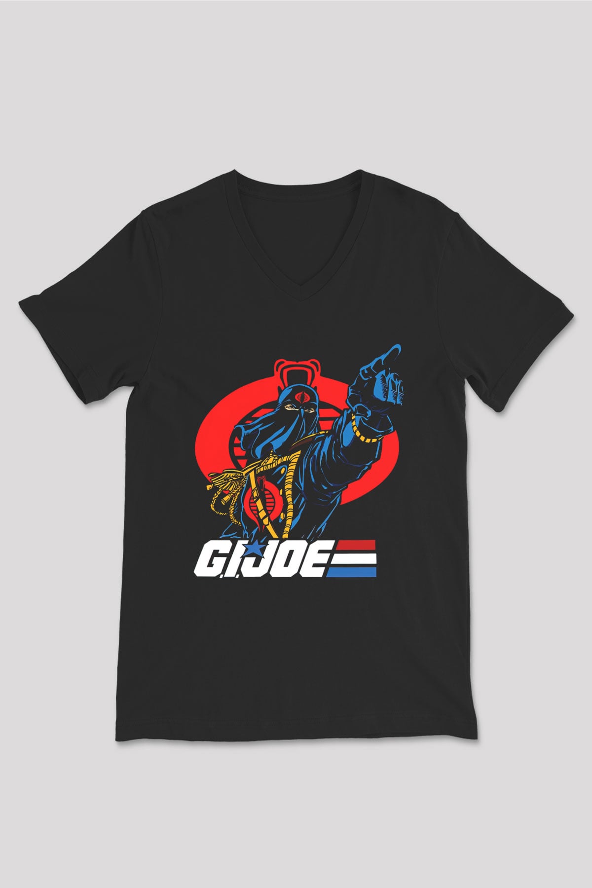 GI JOE Siyah Unisex  V Yaka Tişört