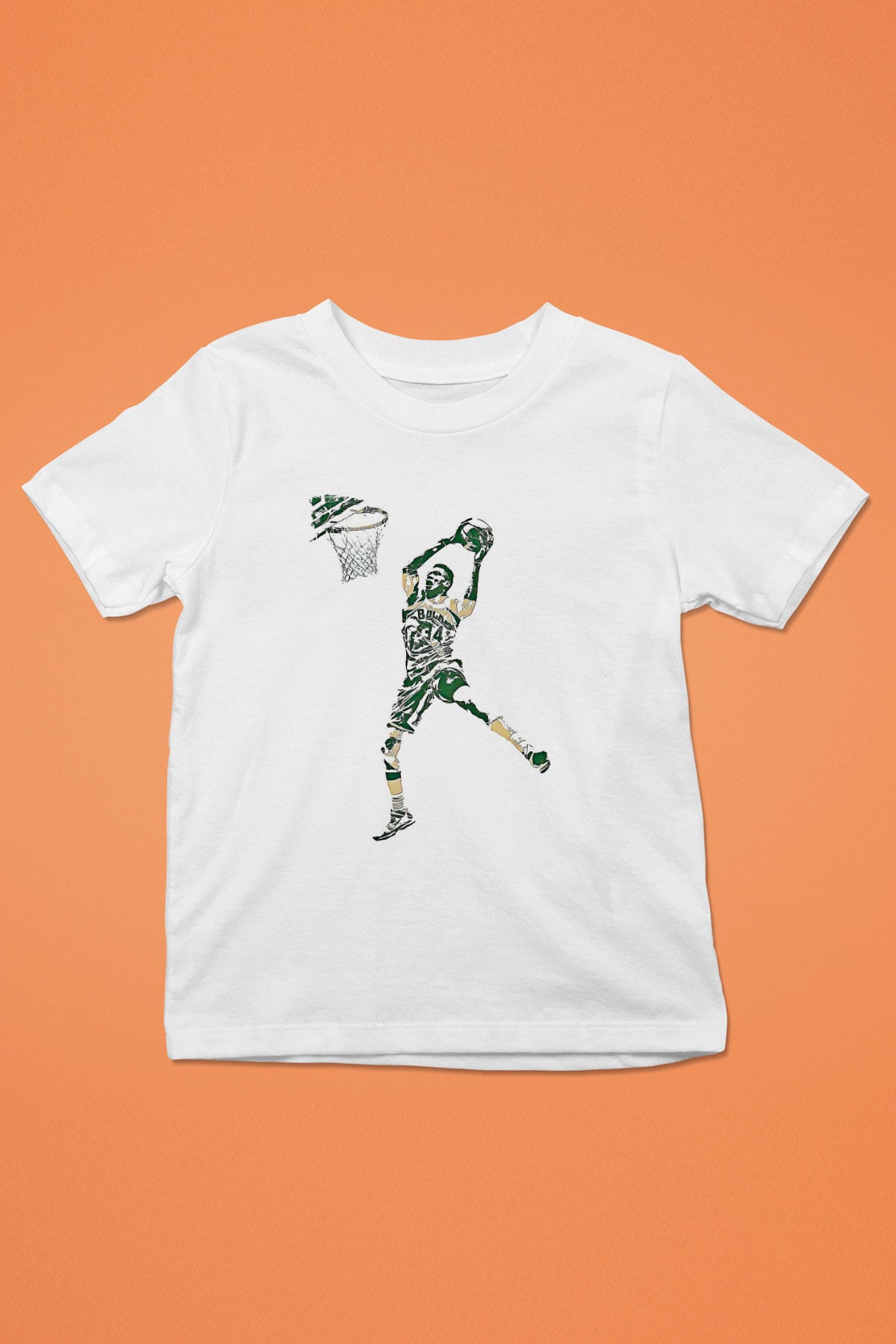 Giannis Antetokounpma Baskılı Beyaz Unisex Beyaz Çocuk Tişört - Tshirt