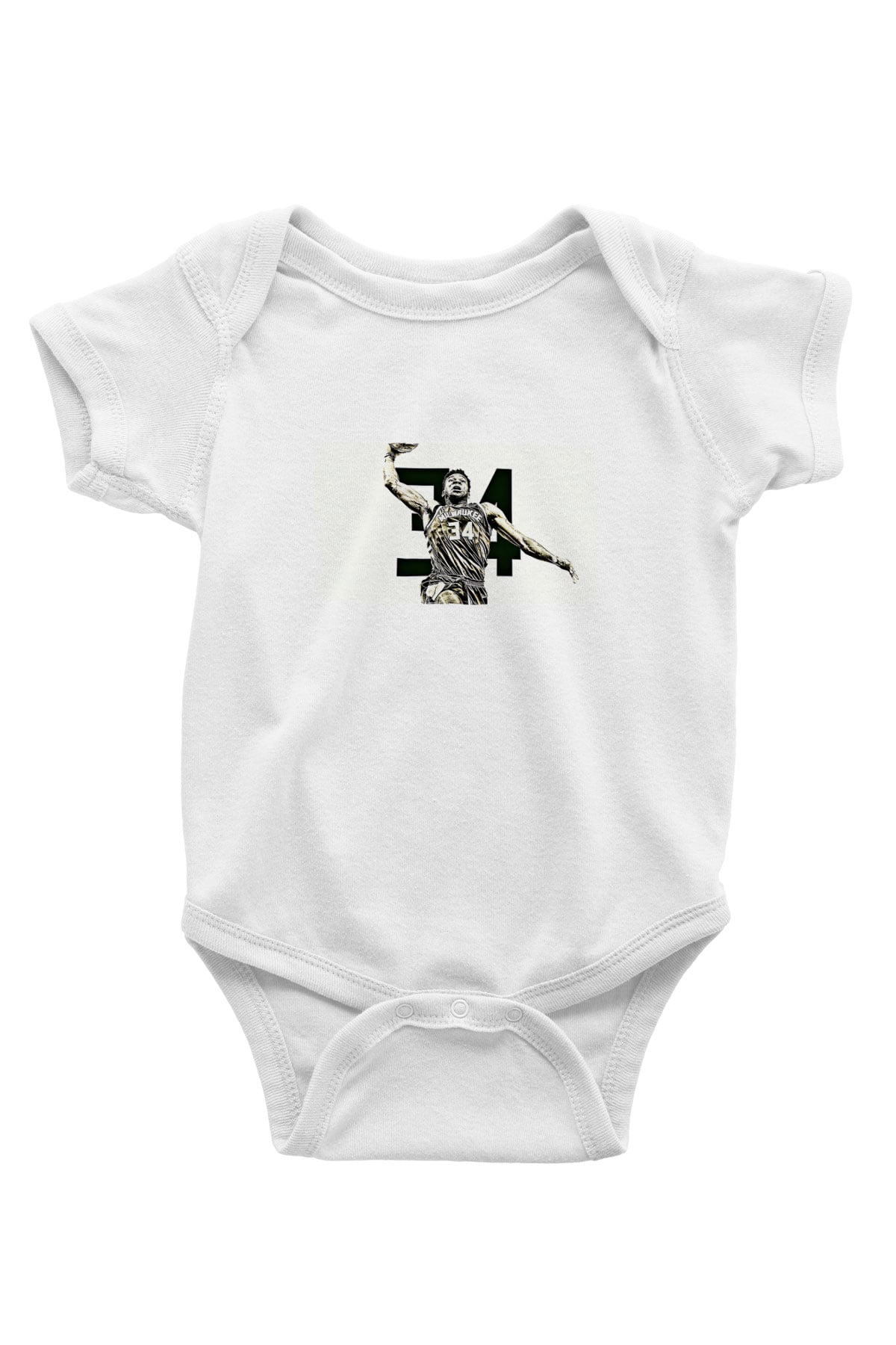 Giannis Antetokounpma Baskılı Beyaz Unisex Bebek Body - Zıbın