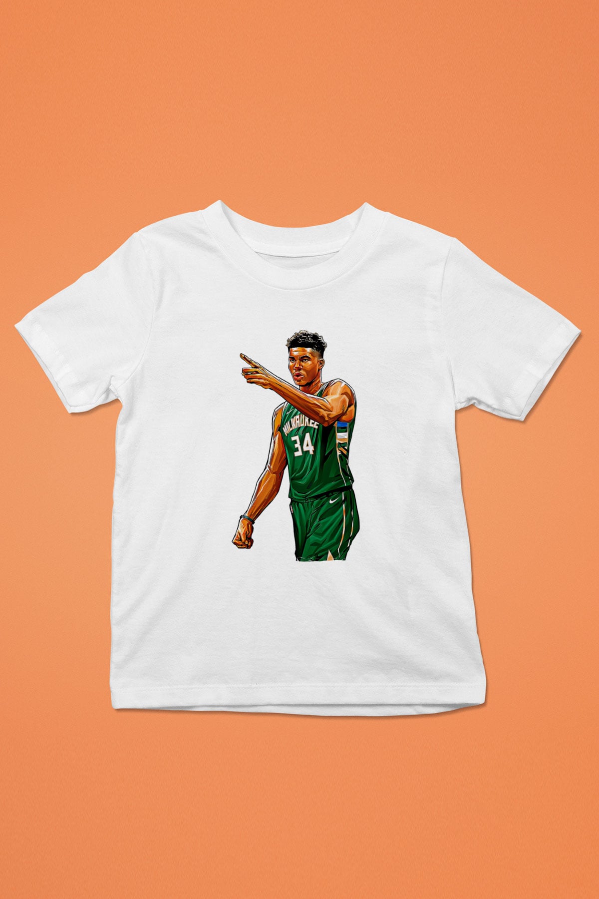 Giannis Antetokounpma Baskılı Beyaz Unisex Beyaz Çocuk Tişört - Tshirt