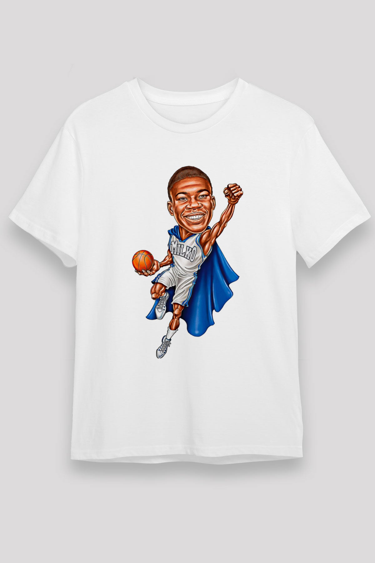 Giannis Antetokounpma Baskılı Unisex Beyaz Tişört - Tshirt