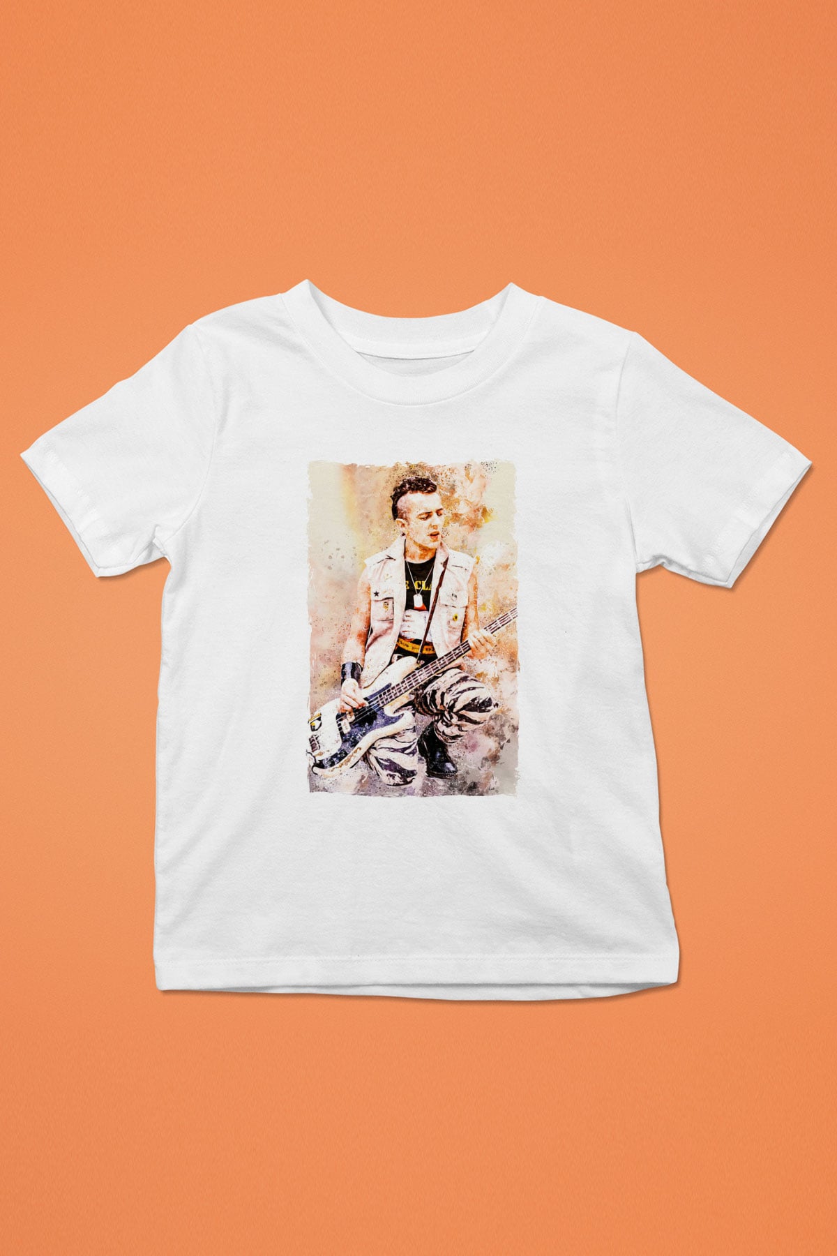 Gitarist Beyaz Unisex Çocuk Tişört