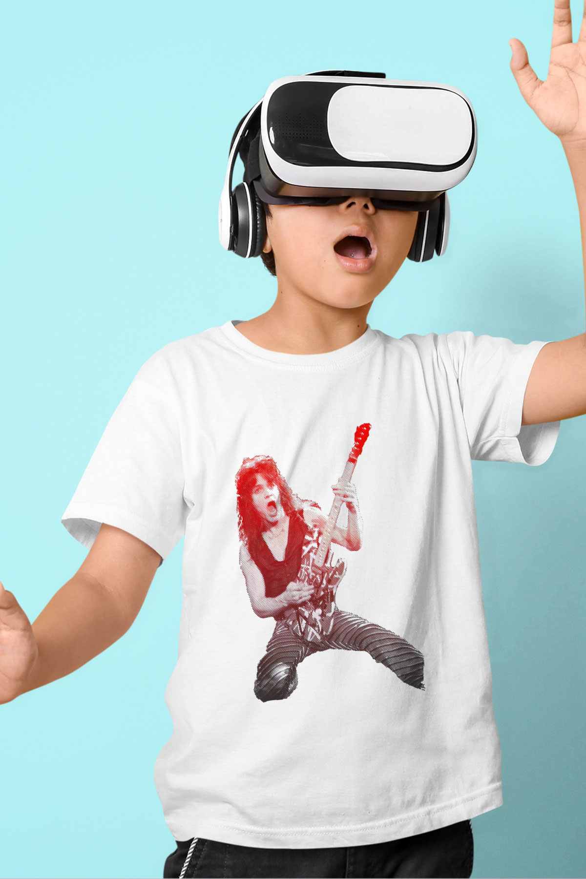 Gitarist Beyaz Unisex Çocuk Tişört