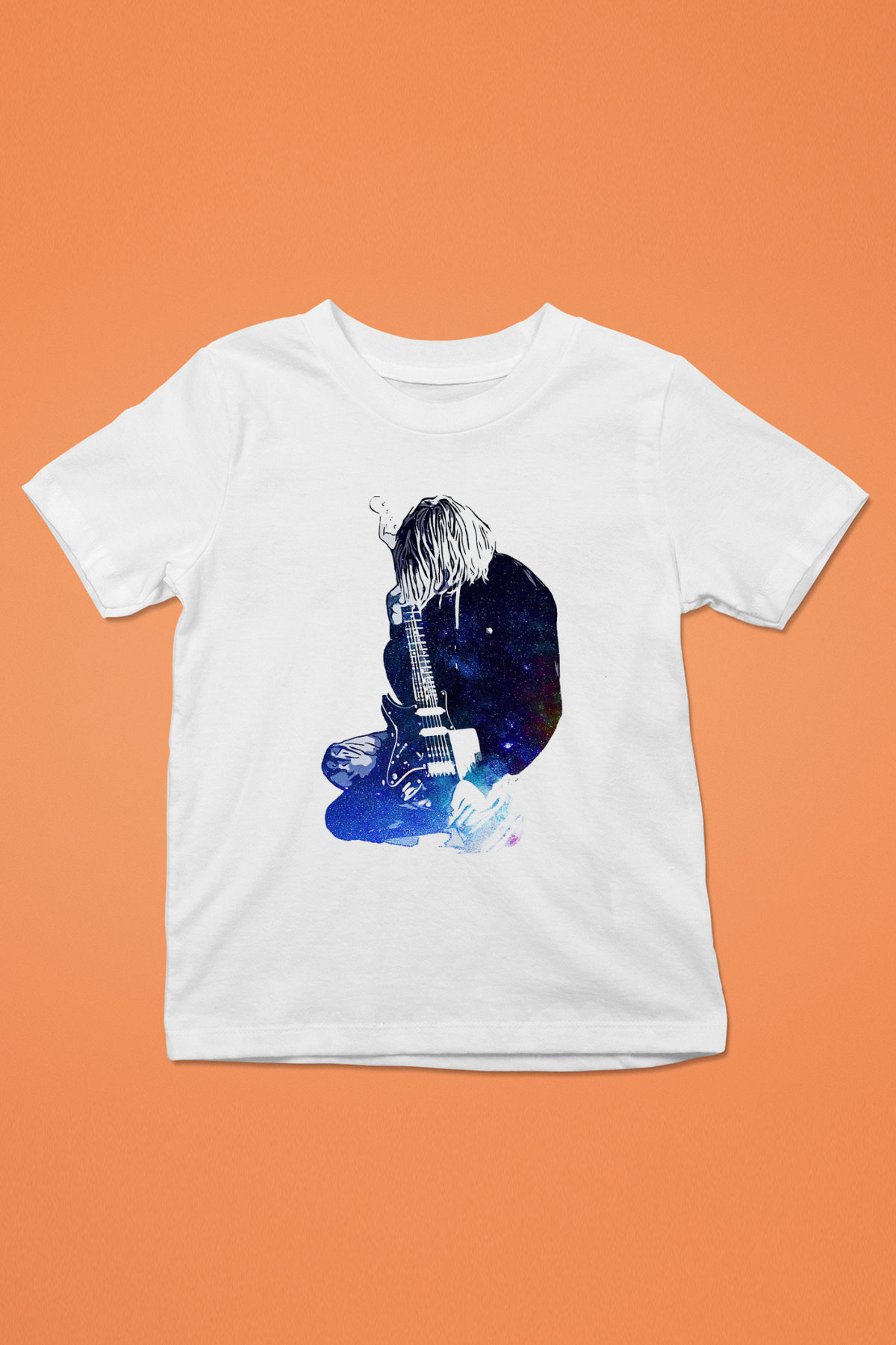 Gitarist Beyaz Unisex Çocuk Tişört