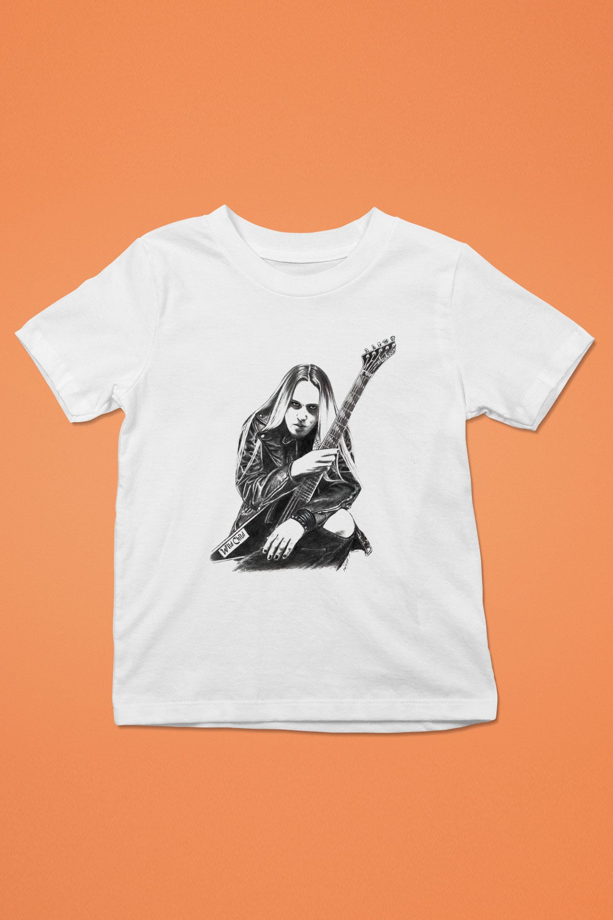 Gitarist Beyaz Unisex Çocuk Tişört