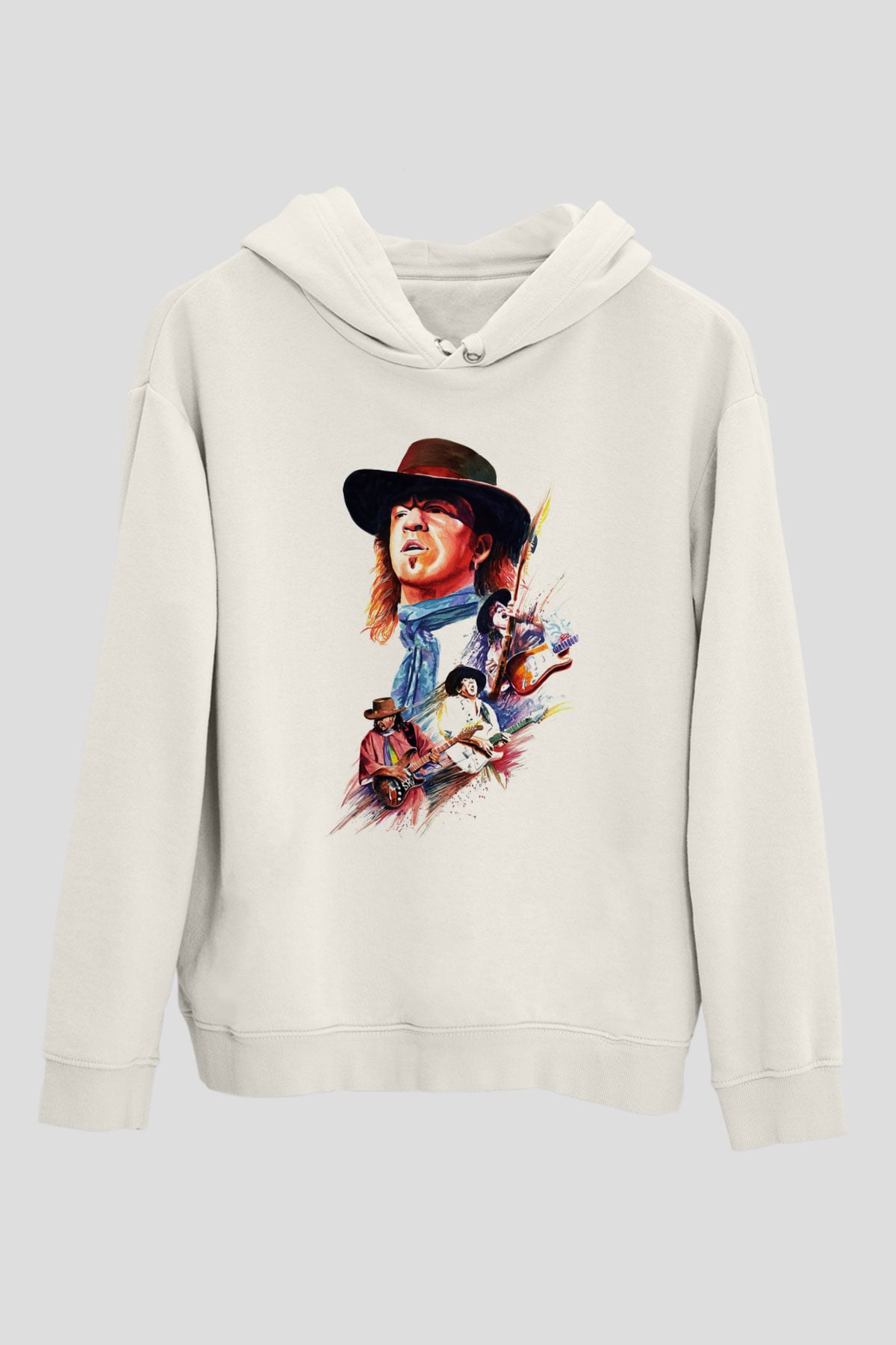 Gitarist Beyaz Unisex Hoodie