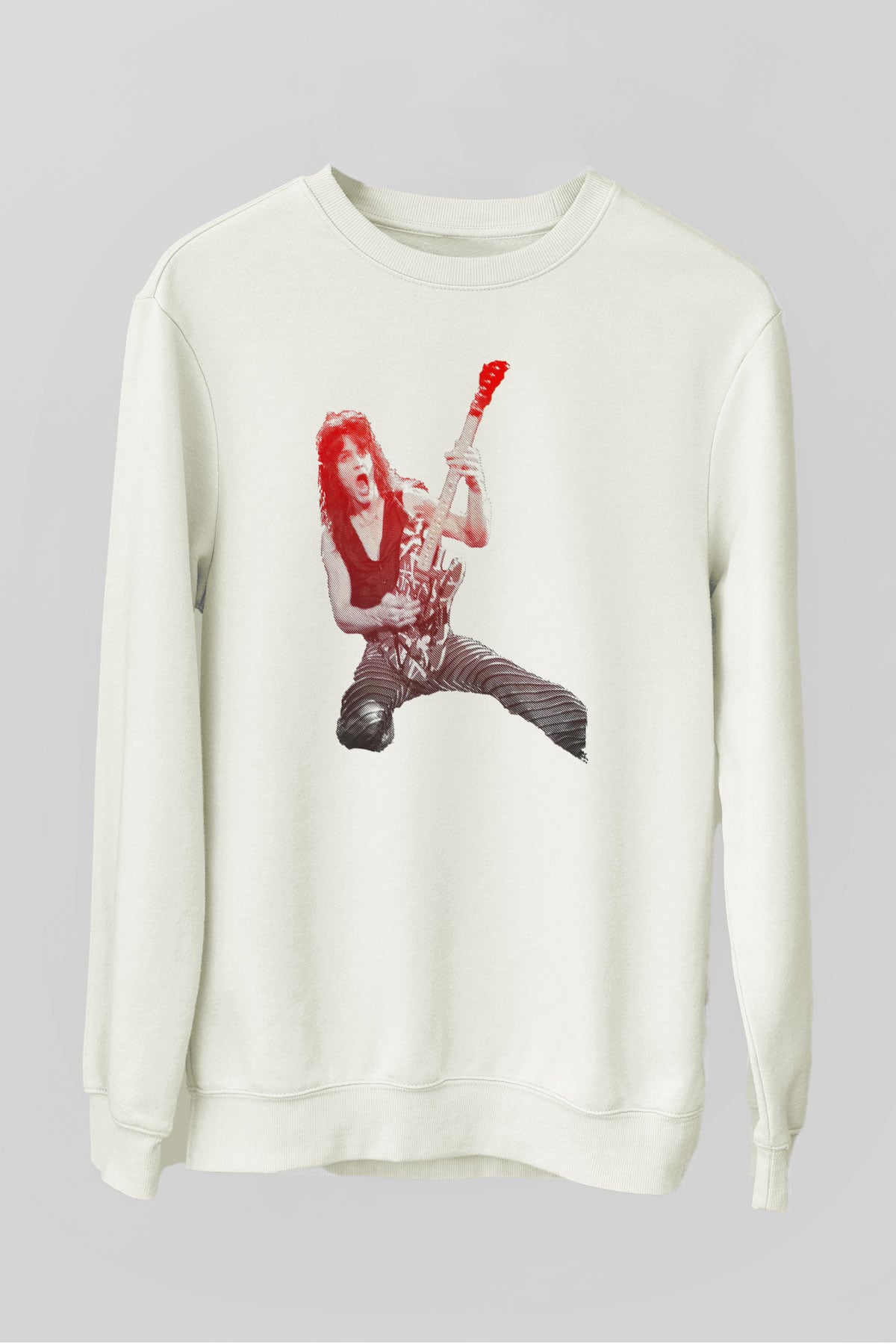 Gitarist Beyaz Unisex Sweatshirt