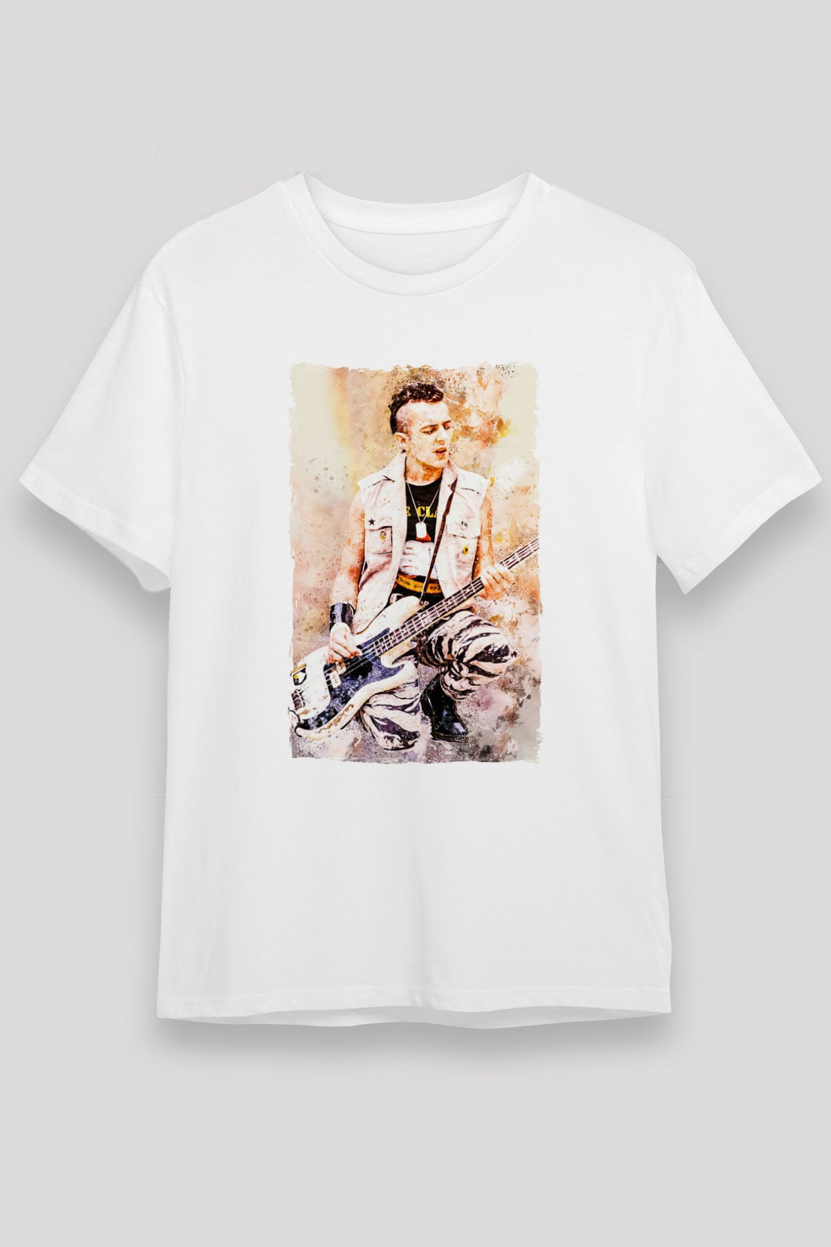 Gitarist Beyaz Unisex Tişört T-Shirt - TişörtFabrikası